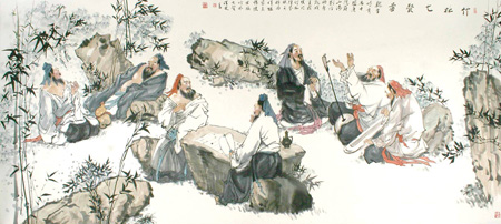 竹林七贤 109cmX246cm 2008年作