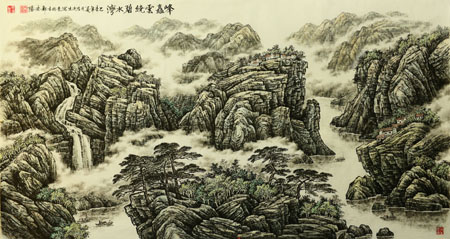 峰矗云绕碧水湾180cmx97cm