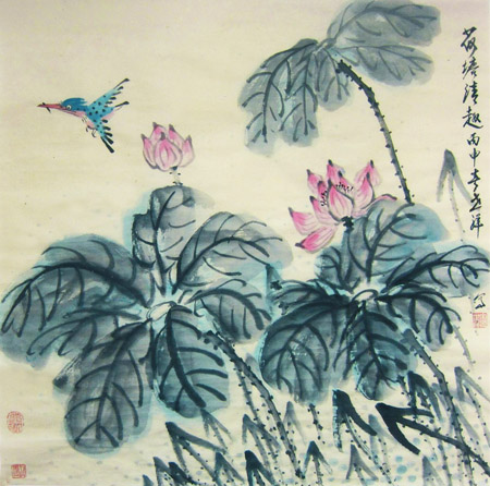 4.荷塘情趣68X68cm 创作年代2016年