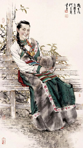 何家英作品《卓玛》