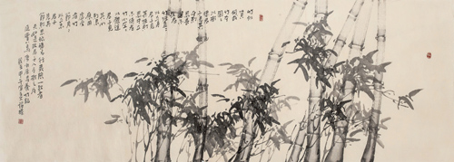 《墨竹》4 70x200cm