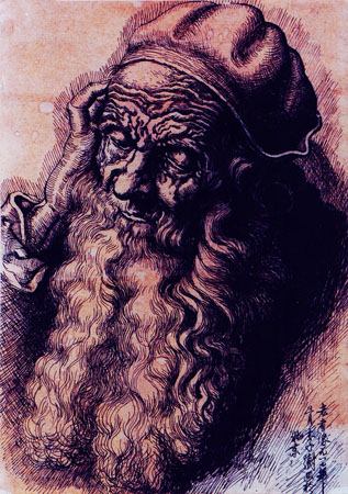 老者（钢笔素描）