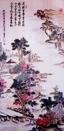 周忠法作品：溪边草堂图 