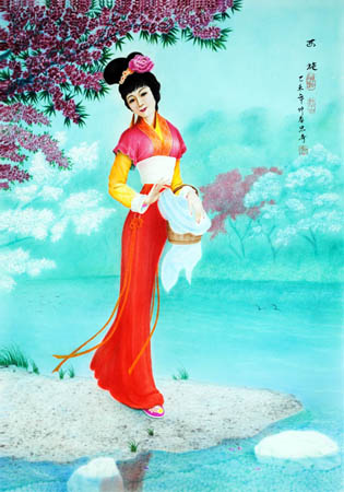 钟世启作品1《西施》 0.7×1.0米