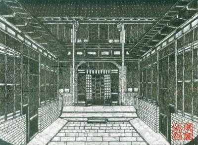 《北京四合院》28×22cm