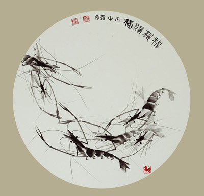 《福龙赐福》68×68cm