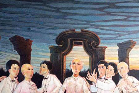 油画《最后的晚餐》（200×420cm局部）2003年