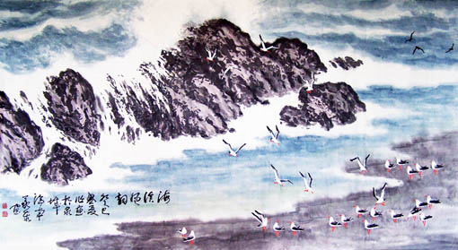 《海滨风韵》96×180cm