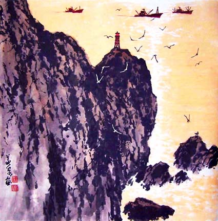 《黄金晚霞》67×67cm