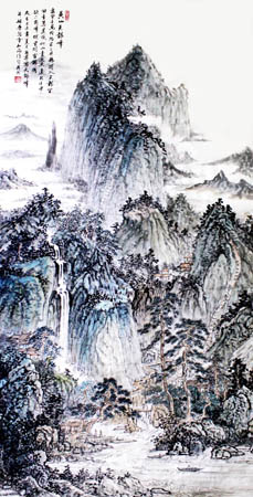 《黄山天都峰》中国画 四尺整张