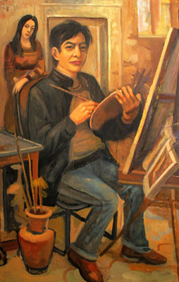 《记忆与痕迹》油画