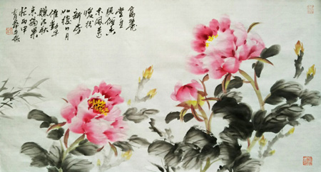《牡丹》规格：98×45cm