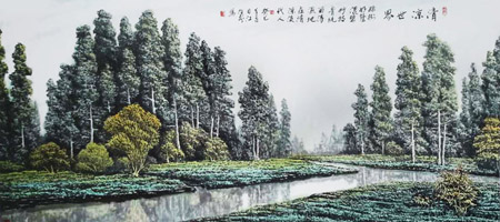 江治安作品1《清凉世界》规格：188×80cm
