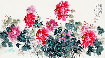 捻条画《世纪锦华》179cm×97cm 2004年作