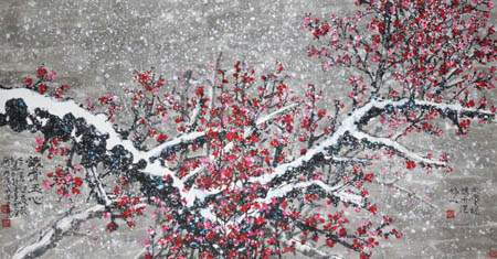 捻条画《铁骨玉心》2011年作179cm×97cm