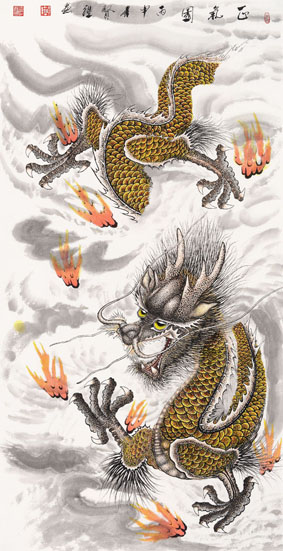 《正气图》 137×67cm