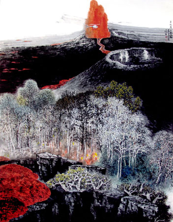 《夏威夷火岛掠影》207×161.5cm