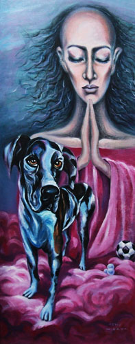 《祈愿之·狗》 100cm×40cm 布面油画 2015年