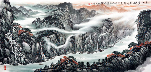 雍正军作品5《江山多娇》180×98