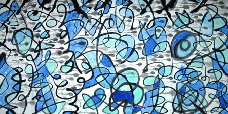 《山花烂漫.蓝的畅》想169×69cm