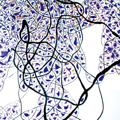 《山花烂漫.紫气东来》69×69cm
