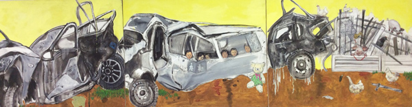 刘伟作品3《追尾》布面油画 2011年