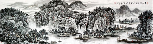 《青山绿水》70×240cm