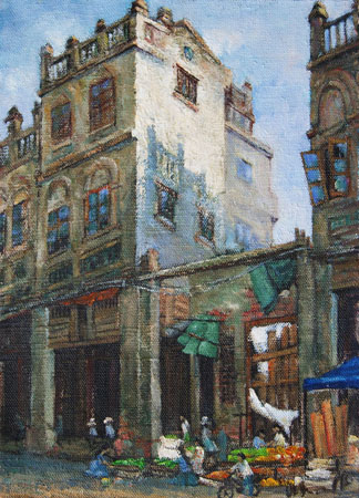 云维英作品6《老街遗韵》40×56cm