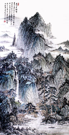 《黄山天都峰》中国画 四尺整张