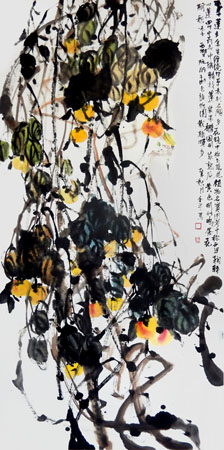 道金平作品《西番莲》68×138cm 2015年