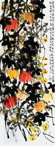 道金平作品《长藤无意绕天荒》70×180cm 2014年