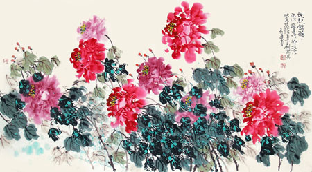 捻条画《世纪锦华》规格：179cm×97cm 2004年作