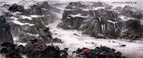 叶维作品4 峡江风云图 200×500cm 2013年