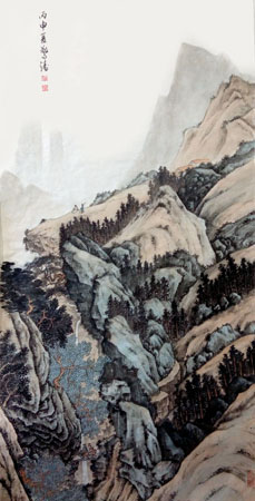 《十里访友图》138×69cm 2016年