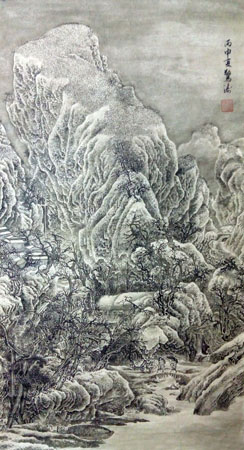 《太行积雪图》138×69cm 2016年