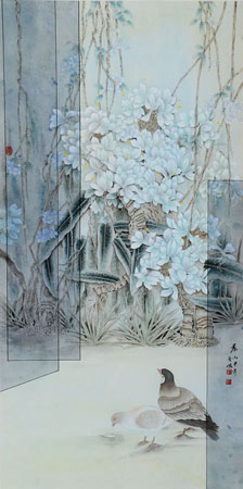 《晨》132×66cm