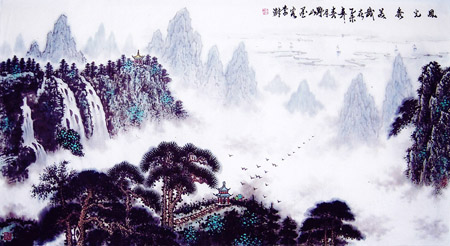 风光秀美图（国画）