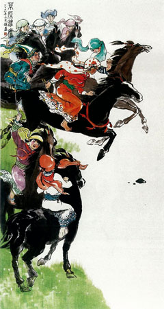 《草原雄鹰》200×100cm