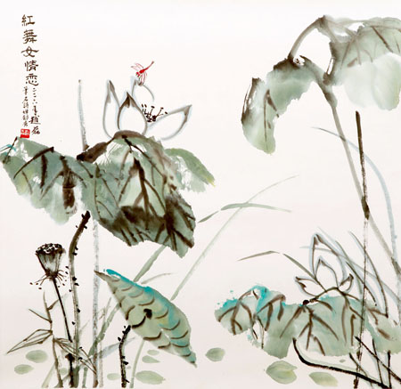 《红舞女情恋》68×68cm