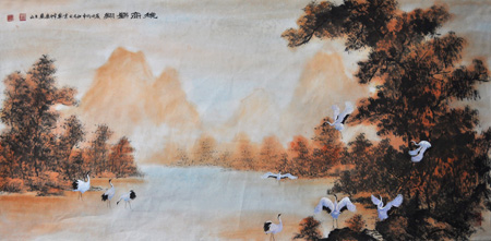 张文山作品9 《秋高鹤翔》
