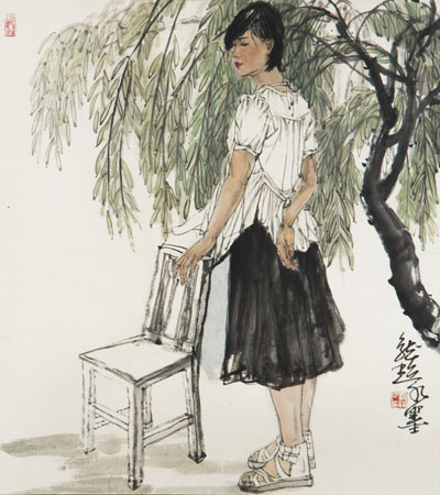 水墨人物 80×68cm