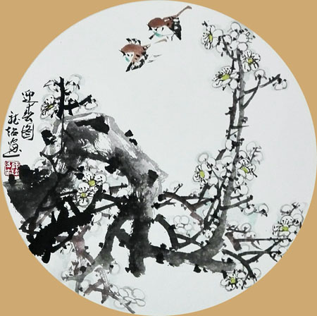 迎春图 69cm×69cm