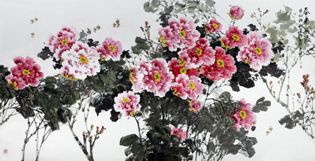 李建设牡丹作品《春光无限》