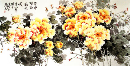 李建设牡丹作品《花开时节动京城》