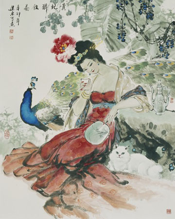 《贵妃醉饮图》规格：124×97cm 2011年