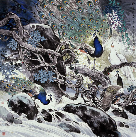 《野泉溢春》 规格：180×180cm 2015