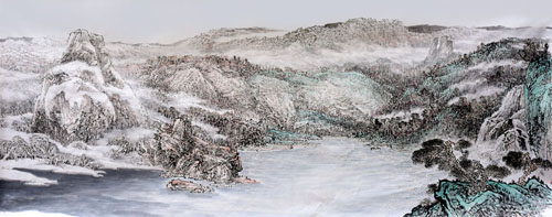 《春秋大义炎黄为峰》365cm×145cm