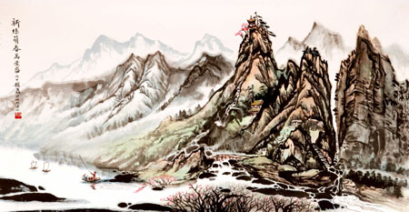 新绿萌春万景盛 137×68cm