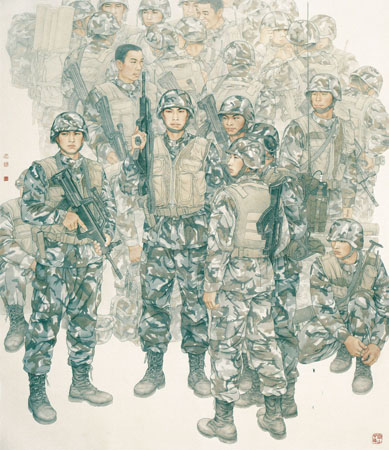 王天胜作品2《待发》218cm×180cm