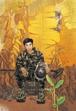 王天胜作品3《金芭蕉》230cm×179cm 全军美展铜奖